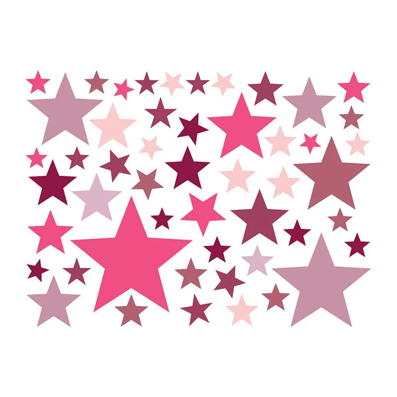 Stickers - 50 Étoiles Rose-5