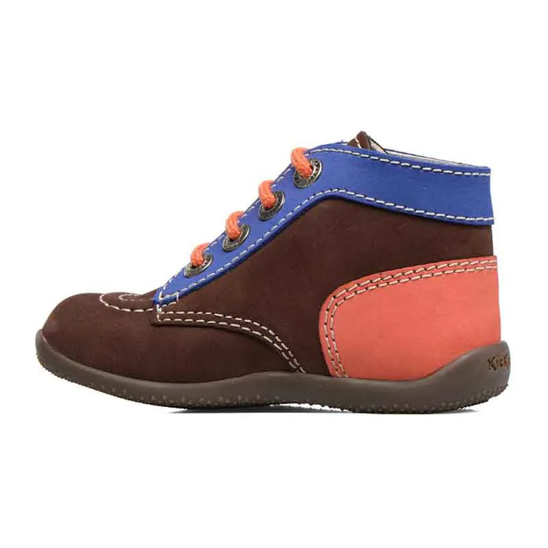 Bottillons Bonbon - Marron foncé/Bleu/Orange-4