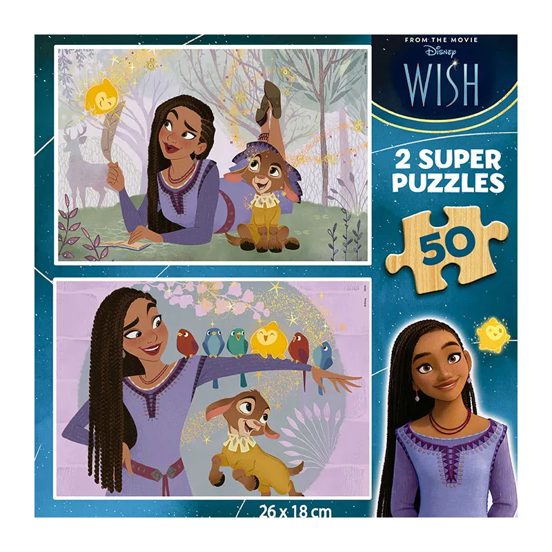 2 Puzzles en BOIS Wish 2x50pcs - 4+-2