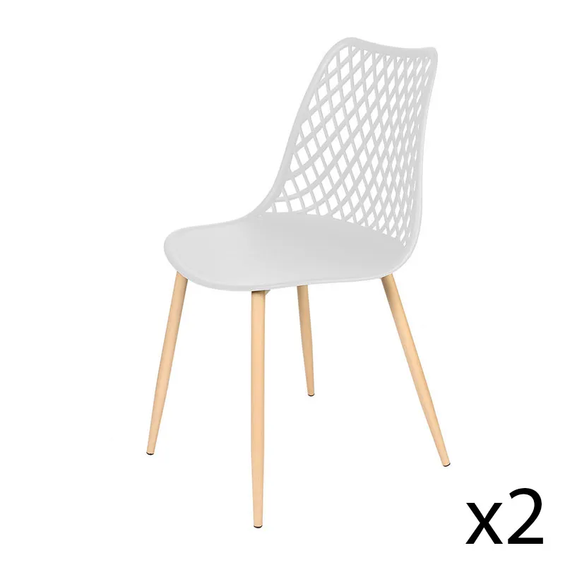 2 Chaises Malaga Blanc - 56x84x58cm - ETHNICAL LIFE-0