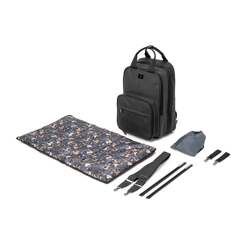 Couffin nomade/Sac à langer Anthracite Noir - 47x34cm-1