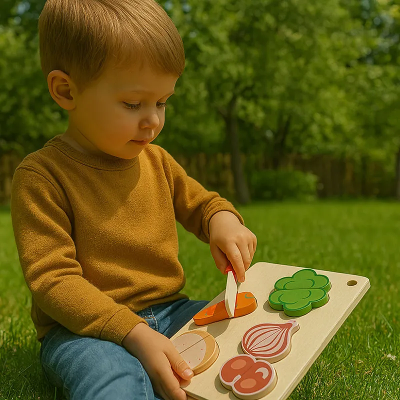 3 Planches de fruits/légumes à découper en bois - 24m+-5