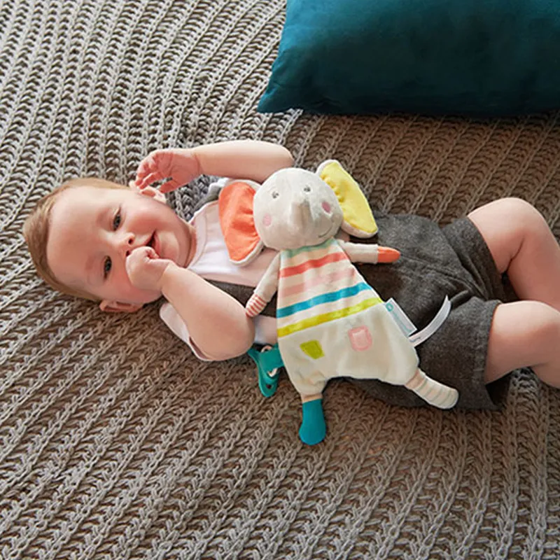 Doudou plat Elidou l'éléphant Multico. - 0m+-0
