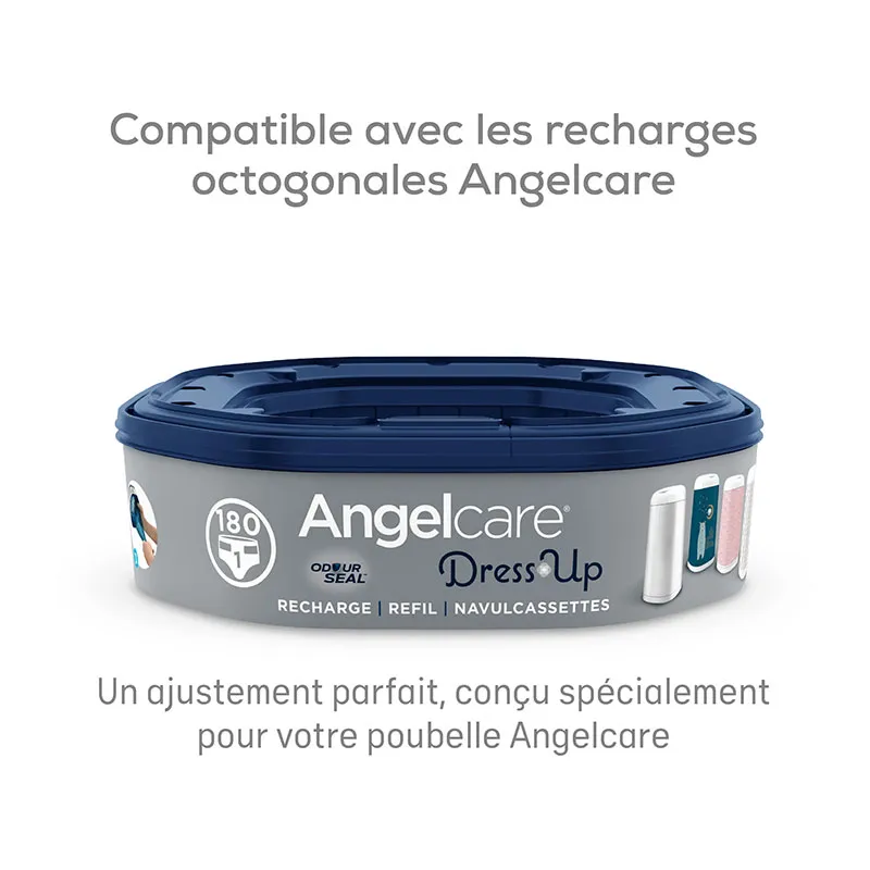 Starter pack Poubelle à couches Dress Up avec 3 recharges + 2 Housses OFFERTES Jungle/Gris-14