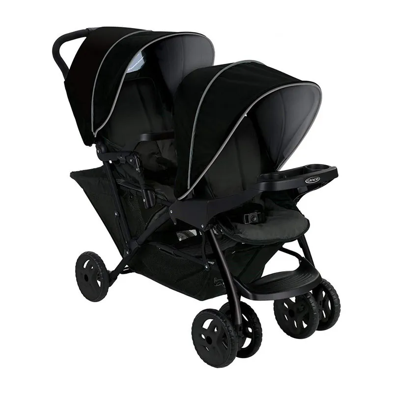 Poussette Double Stadium Noir/Gris - 6m+-1