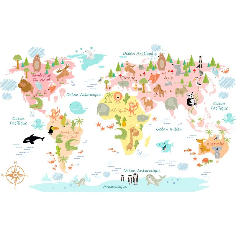 Stickers - Carte du monde bébé-1