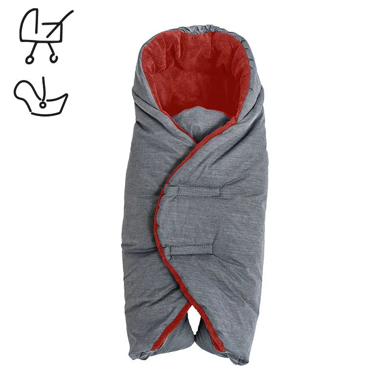 Chancelière Hiver Gris Foncé/Rouge - 0-12 mois-0