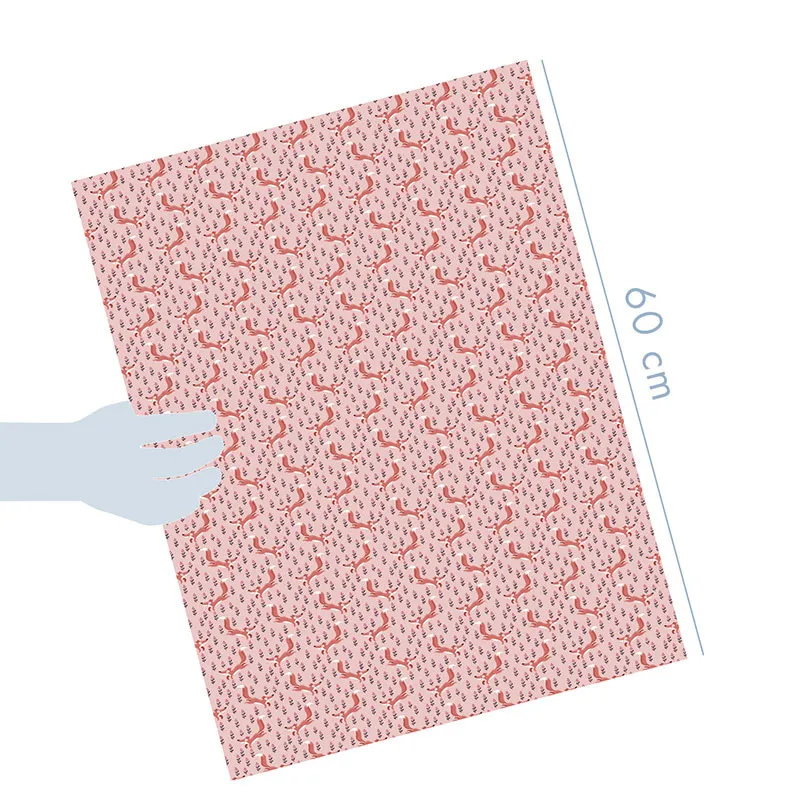 12 feuilles papier cadeau + stick. Animaux 43x60cm - 5+-3
