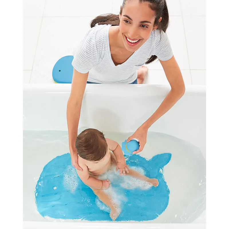 Tapis de bain antidérapant Moby Baleine Bleu - 0m+-3