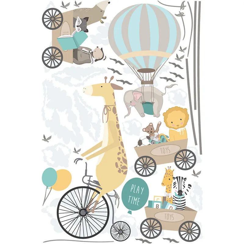 Stickers - Girafe sur son tricycle & Animaux-3