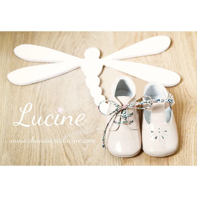 Chaussons bébé SOUPLES antidérapants Mini-Arthur - Cuir vernis Rose Nude-2
