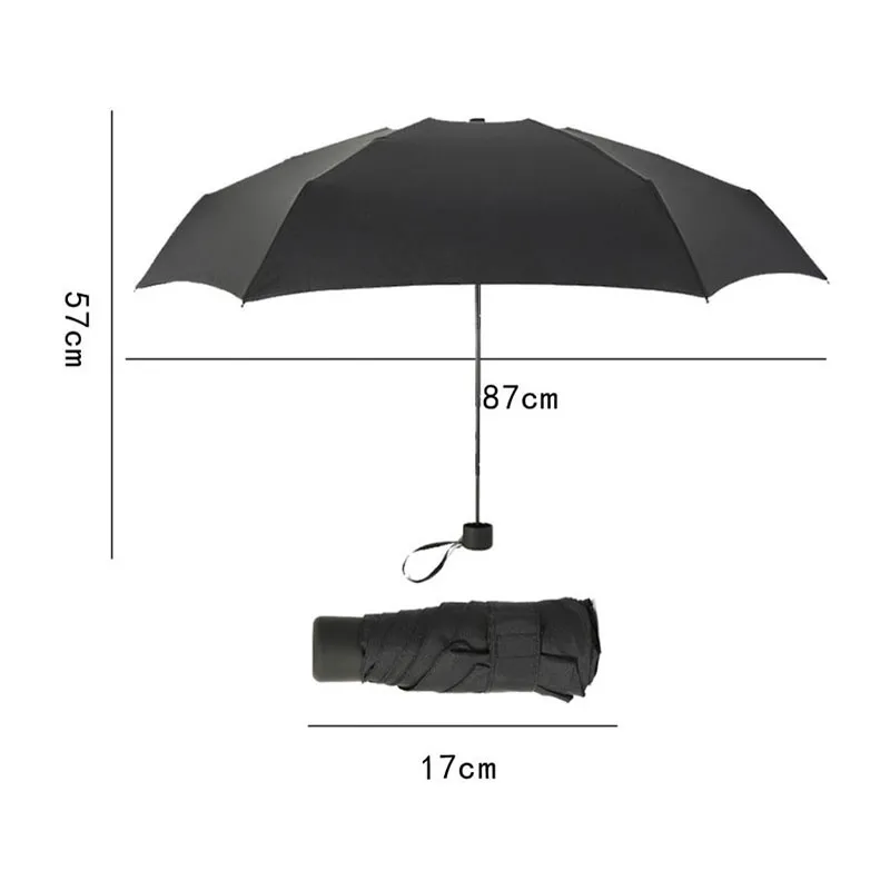 Mini parapluie pliable Noir - Ø87cm-2
