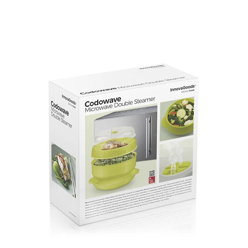 Cuiseur-Vapeur Double pour Micro-Ondes - ø22x12/17cm-5