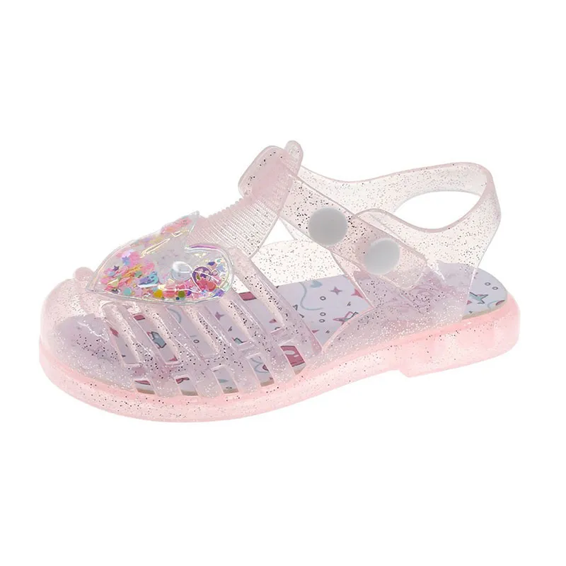 Sandales méduse paillettes - Rose-0