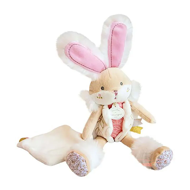 Doudou Lapin de sucre Pantin Rose - 25cm-1