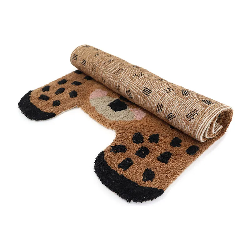 Tapis Coton Little Cheetah Brun - 65x120cm-4