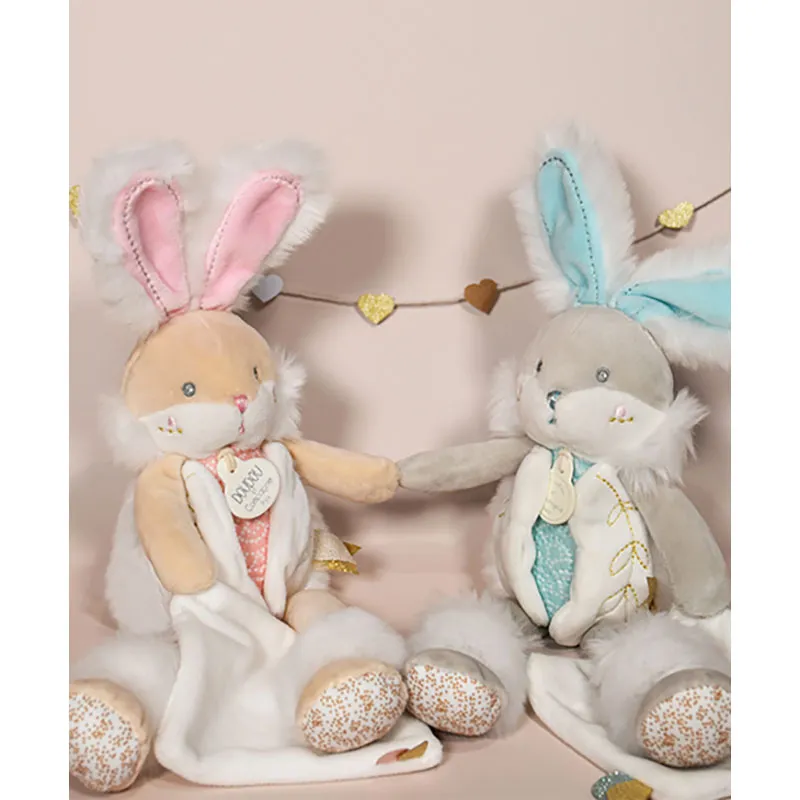 Doudou Lapin de sucre Pantin Rose - 25cm-7