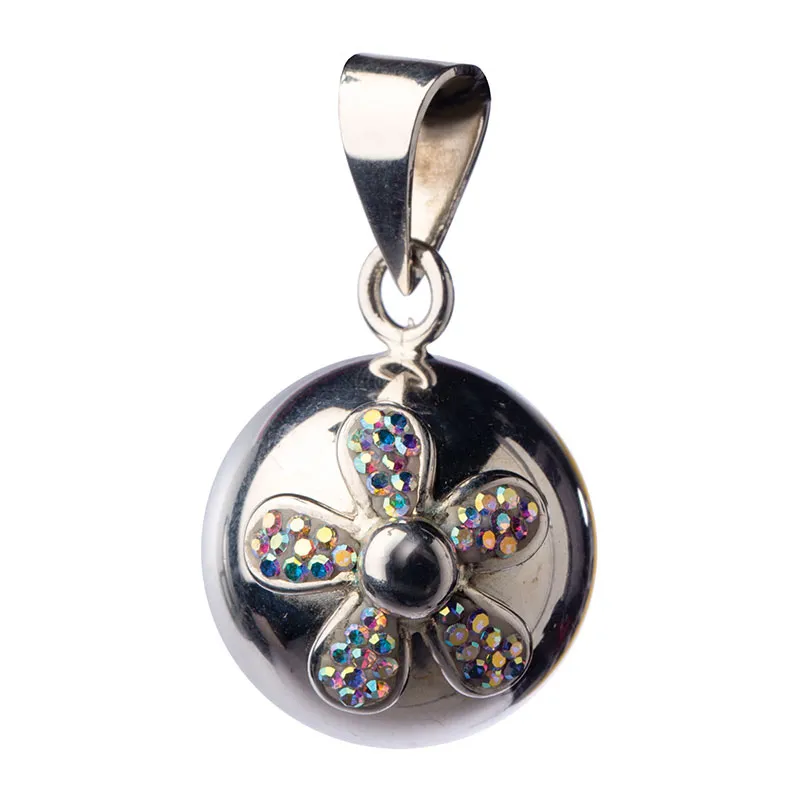 Bola Collier de grossesse - Silver with glitter flower-0