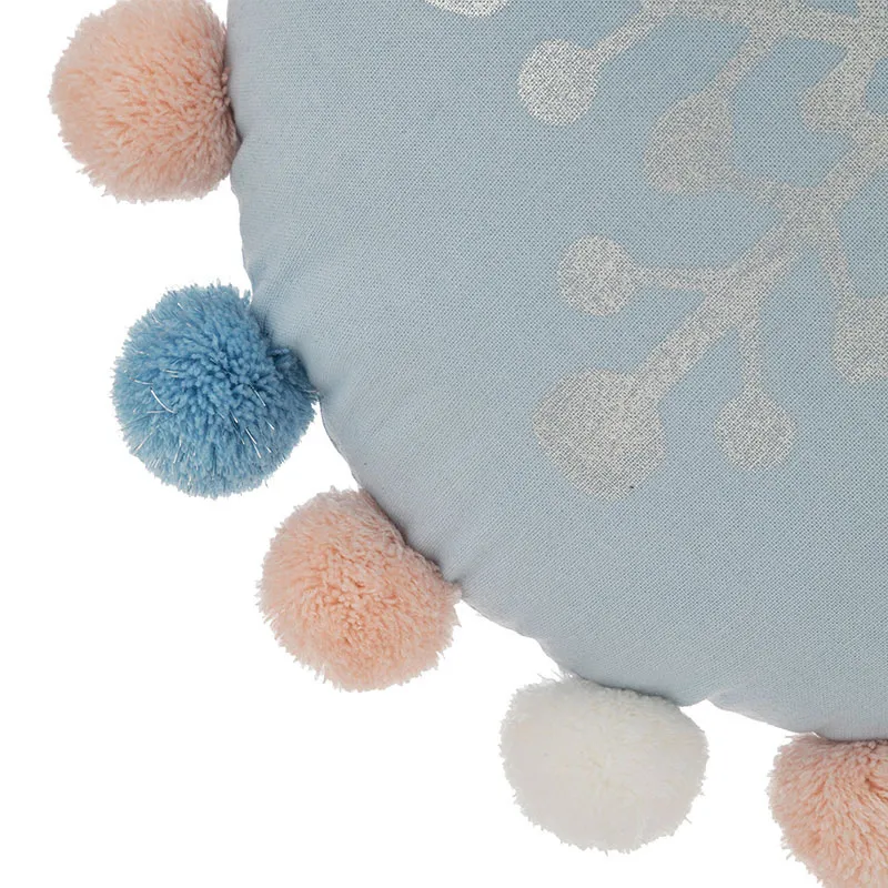 Coussin Rond Pompons - Ø35cm-2
