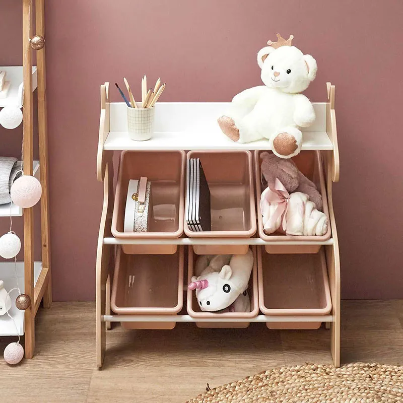 Meuble de rangement 6 bacs Licorne - 63,5x29,5x71,5cm-1