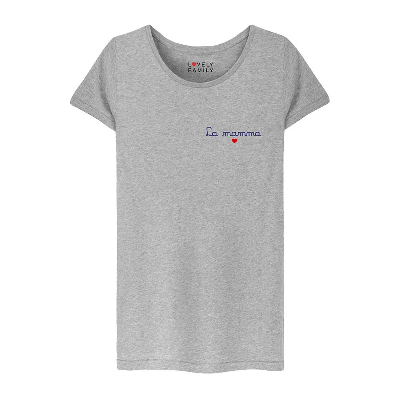 T-shirt La mamma BIO - Gris Chiné-0