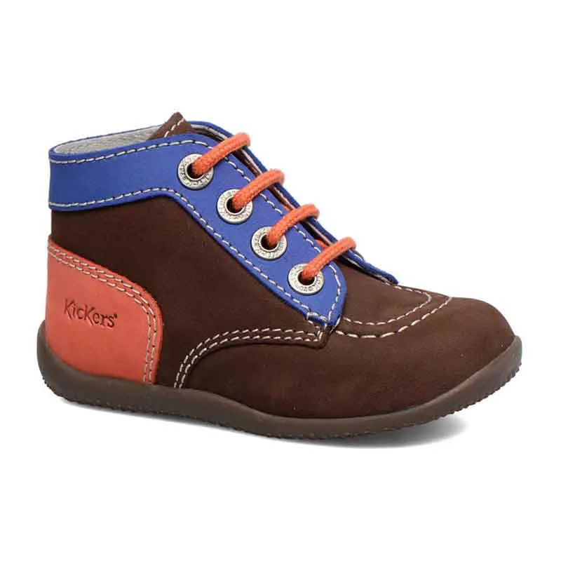 Bottillons Bonbon - Marron foncé/Bleu/Orange-3
