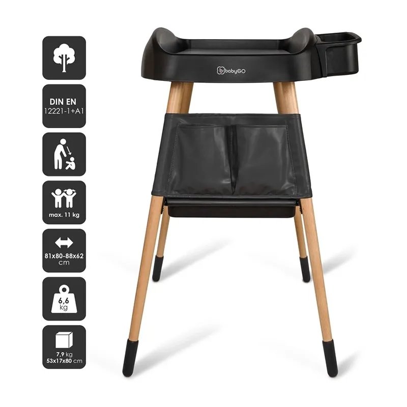 Table à langer ChangeMe Bois Noir - 0m+-1