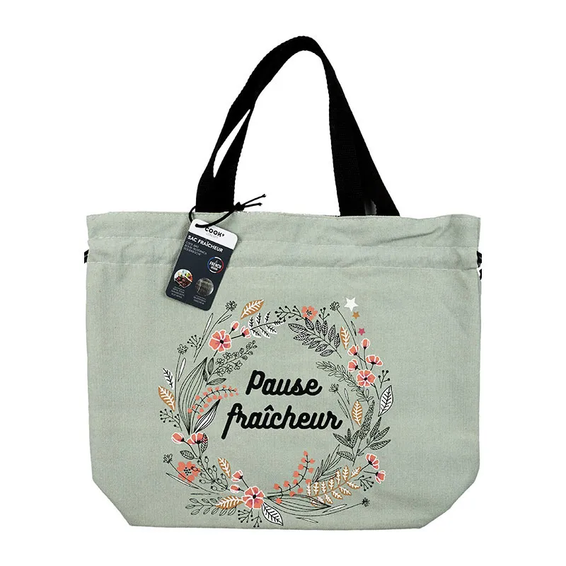 Lunch bag fraicheur en tissu Vert - 29x30cm-4