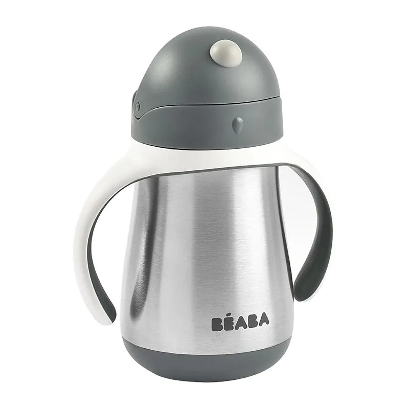 Tasse d'apprentissage avec paille Inox Gris - 250 ml-1