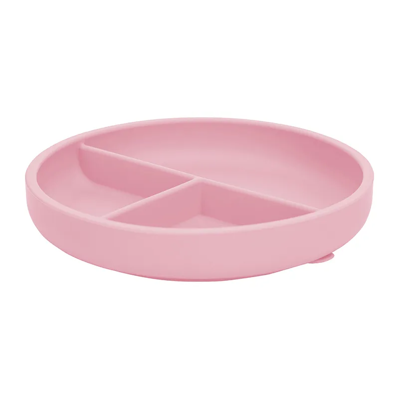Assiette en silicone à ventouse - Rose-2