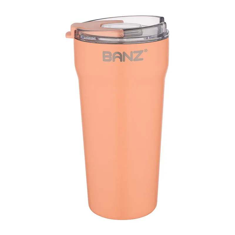 Gobelet de voyage + Paille et goupillon Abricot - 530ml-0