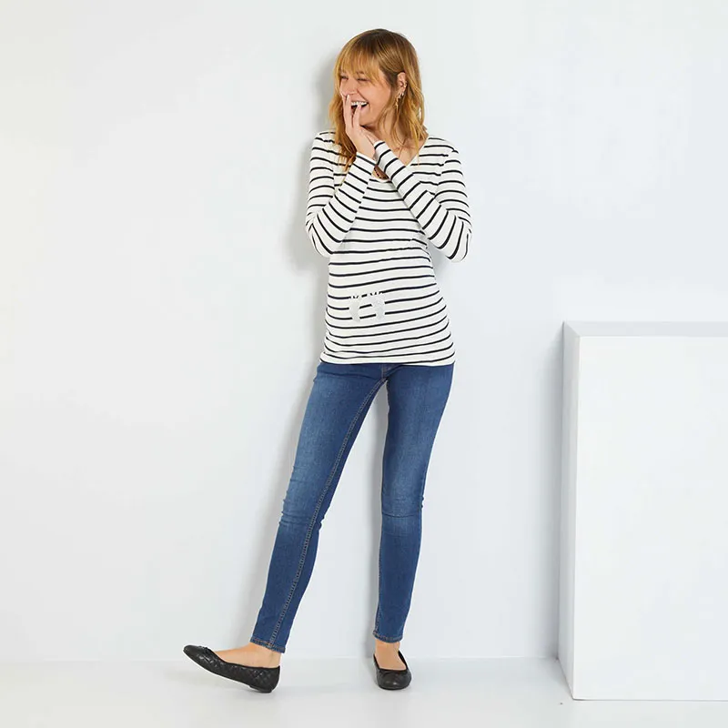 Pantalon de grossesse Slim fit L30 - Denim brut - KIABI-1