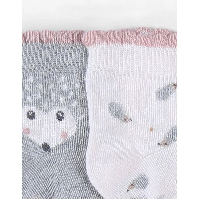Chaussettes tricot Hérisson - Rose-2