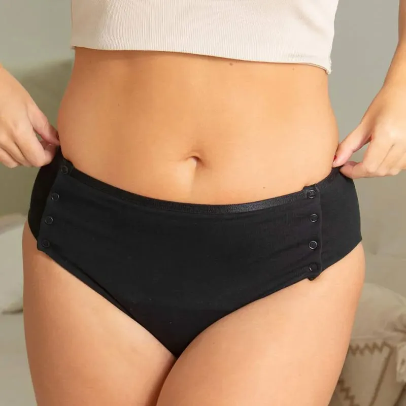 Culotte menstruelle Détachable à Pressions Jour Noire - Flux Léger à Moyen-2