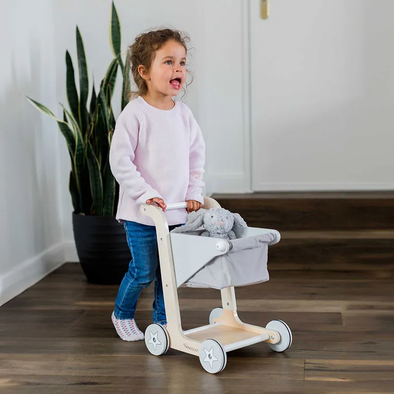 Chariot en Bois Gris - 18m+-1