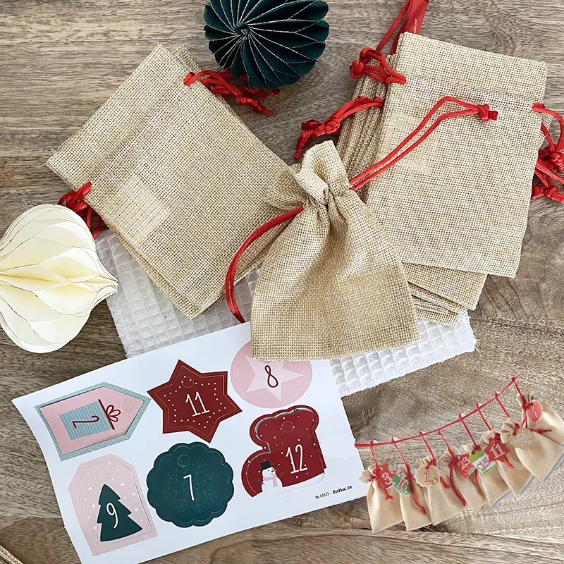 Calendrier de l'avent Sac en jute - 49pcs-6
