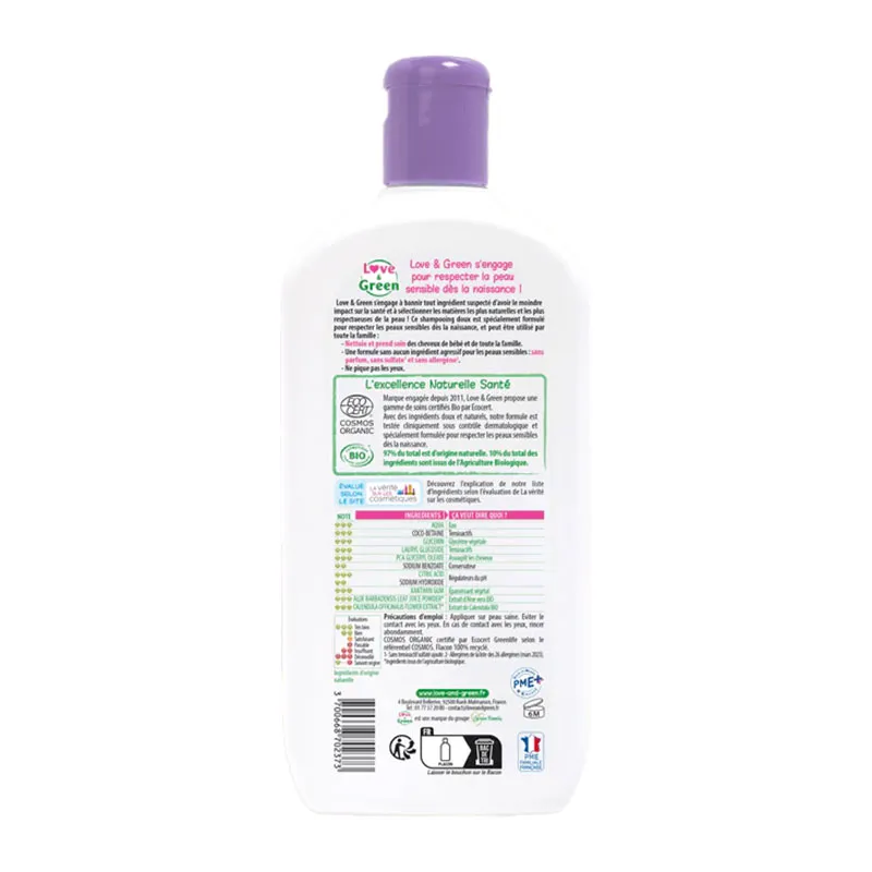 Shampoing doux certifié BIO sans parfum sans sulfate - 2x500ml-1