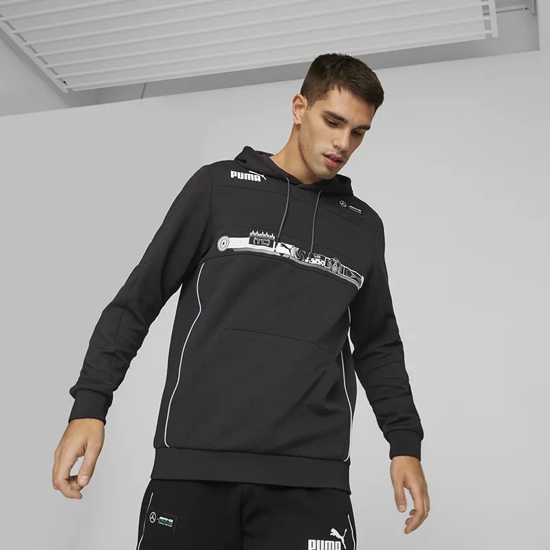 Sweat à capuche Homme Mercedes AMG Petronas F1 Puma - Noir-2