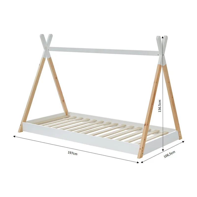 Lit enfant tipi Tiny Bois Blanc - 90x190cm-4