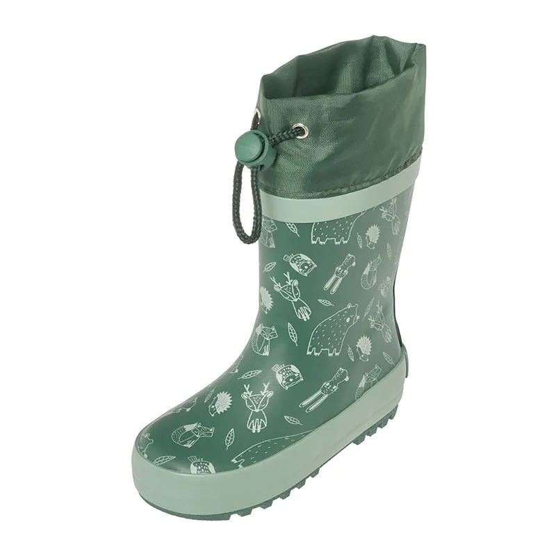 Bottes de pluie hautes cordon Forêt - Bleu canard-0