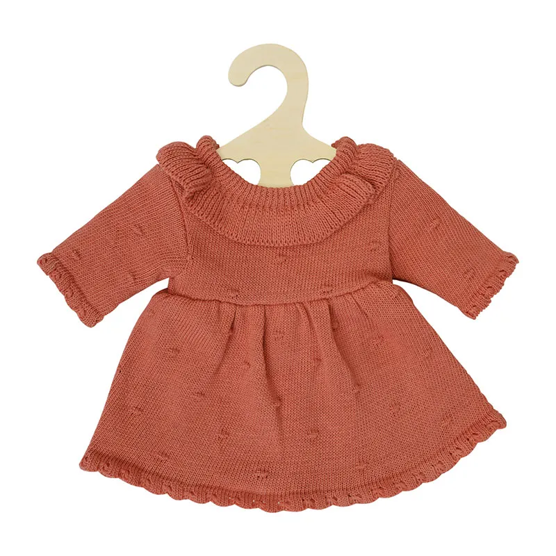 Robe en tricot BIO Pêche - Poupée 28-35/35-45cm-0