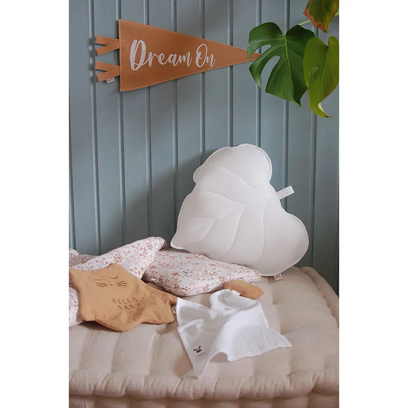 Coussin décoratif Feuille Gris - 45x40x10cm-3
