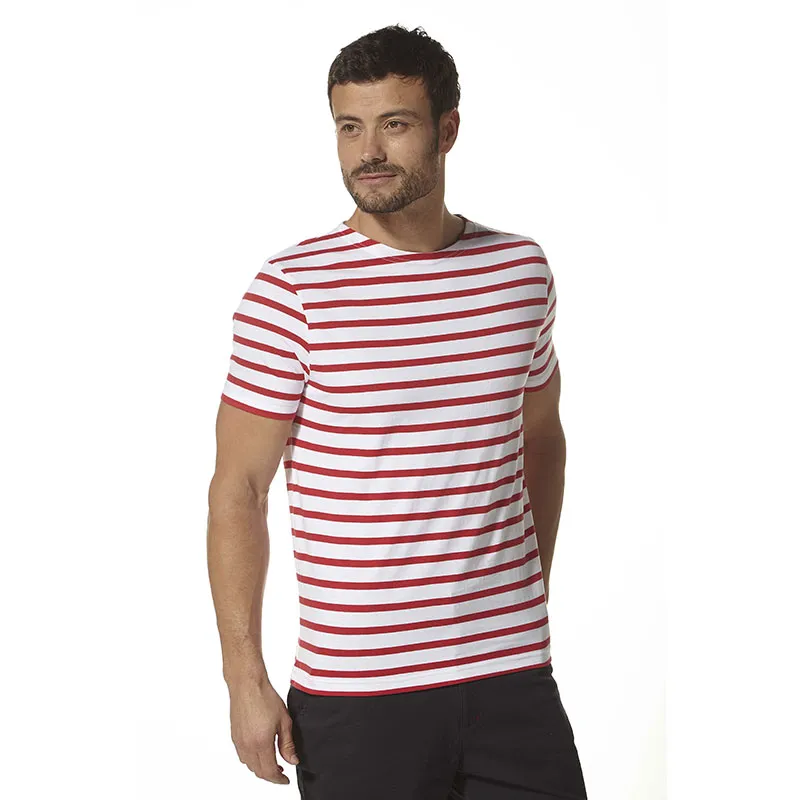 Marinière MC col bateau homme Regateh - Blanc/Rouge-0
