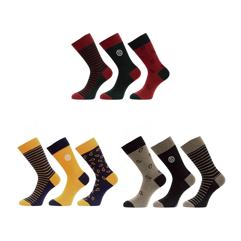 9 paires de chaussettes Homme Motifs - Jaune/Marine/Noir/Rouge-0
