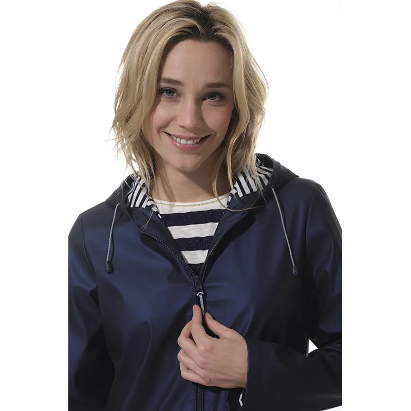 Ciré 3/4 zippé à capuche  femme Laurella - Marine-3