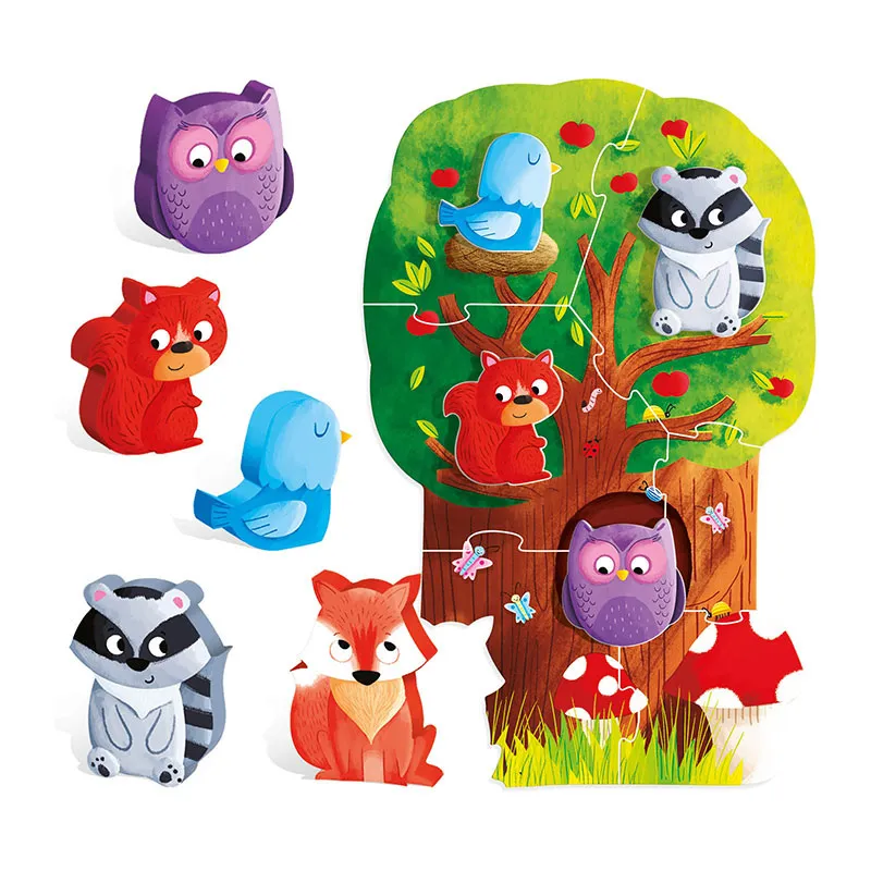 Puzzle Forêt Montessori 6pcs + 5 figurines - 24m+-1