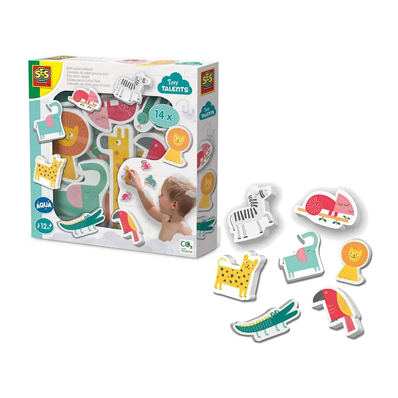 Jeu de bain 14 Animaux de Safari en mousse - 12m+-3