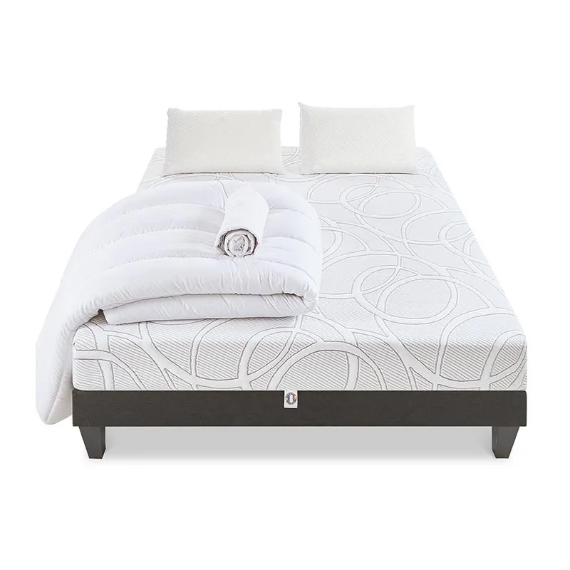 Matelas Mémoire de forme + Sommier Bois + Accessoires Eupraxie-5