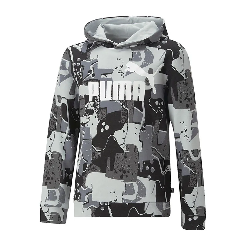 Sweat à capuche Garçon Essential Art AOP Puma - Noir-0
