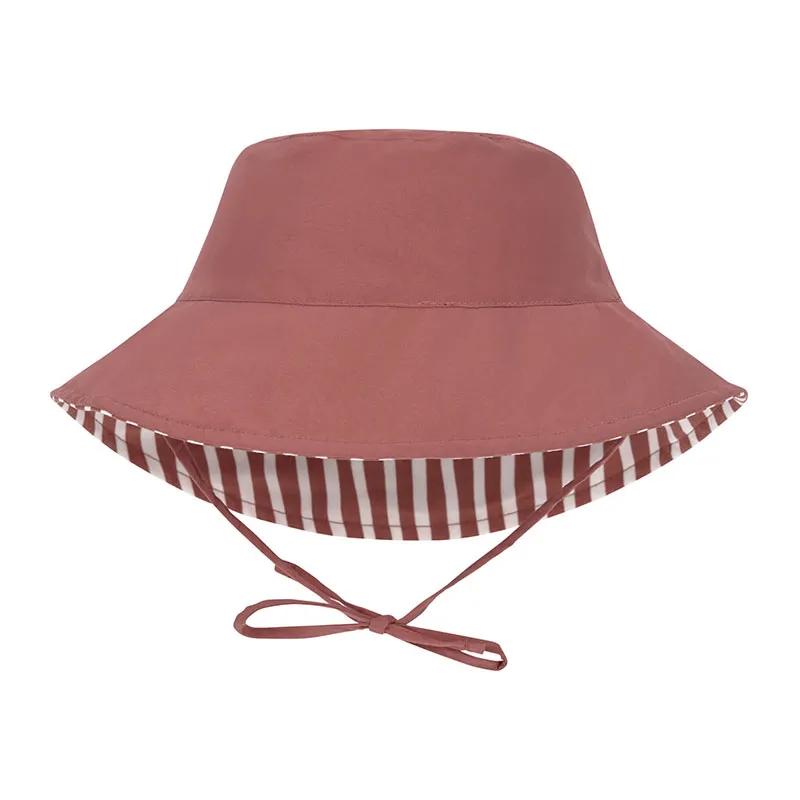 Chapeau de soleil réversible anti-UV Stripes red - Lassig-2